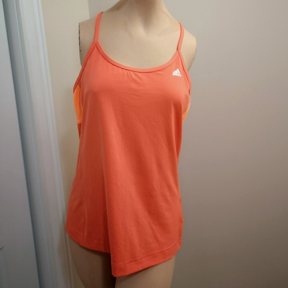 Adidas Climalite Orange Racerback Tank Top - Size Large